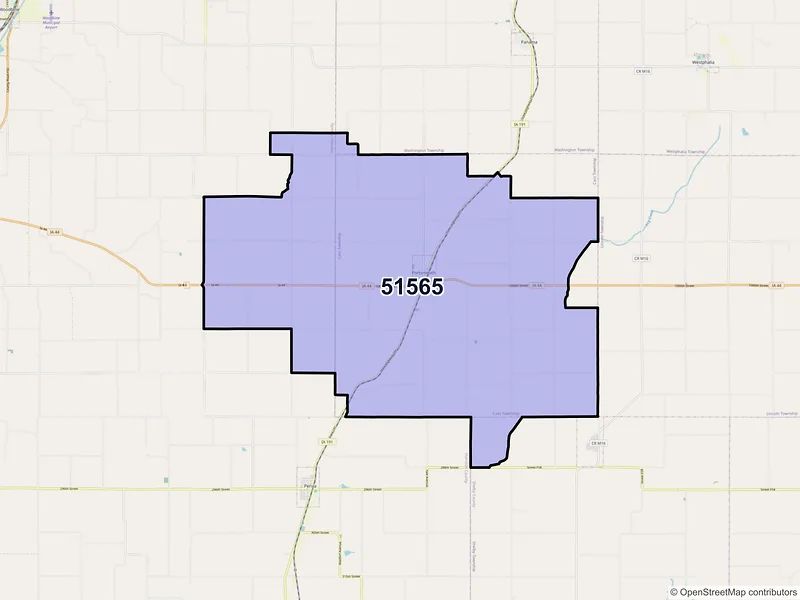 Map of Portsmouth, Iowa and ZIP codes
