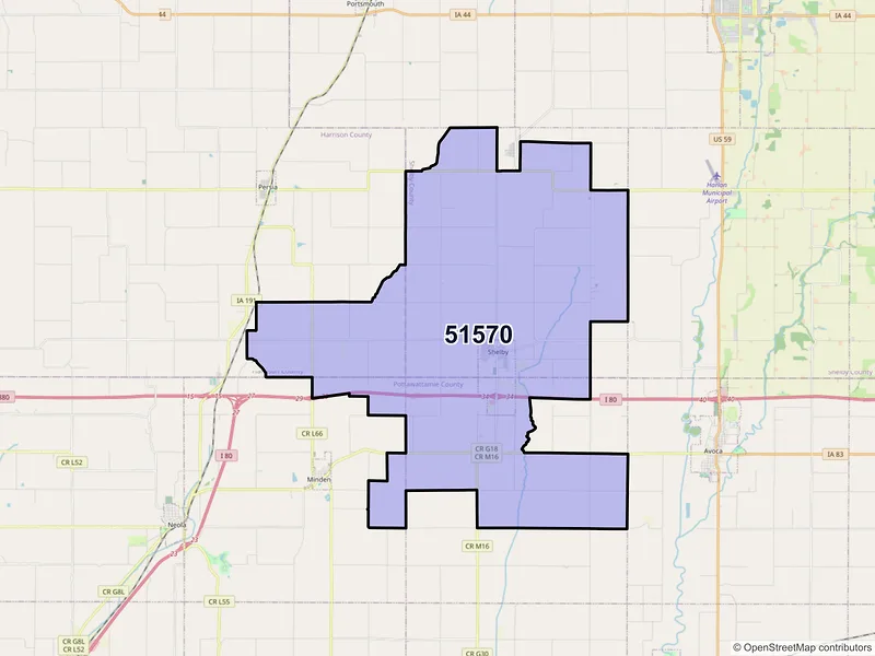 Map of ZIP Code 51570 — Shelby, IA