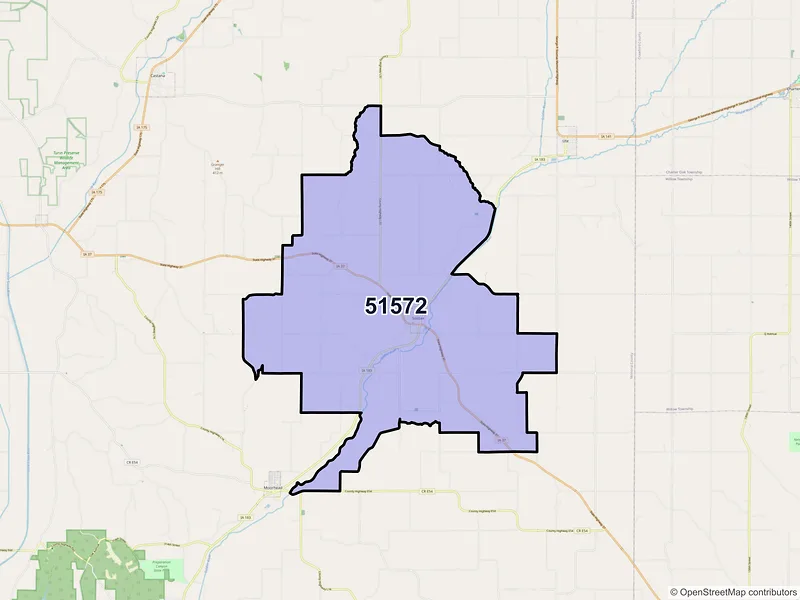 Map of Soldier, Iowa and ZIP codes