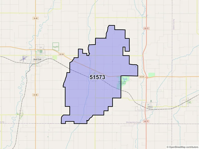 Map of ZIP Code 51573 — Stanton, IA