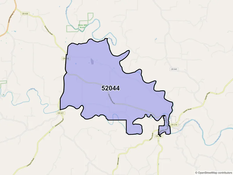 Map of ZIP Code 52044 — Elkport, IA