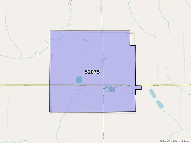 Map of Springbrook, Iowa and ZIP codes