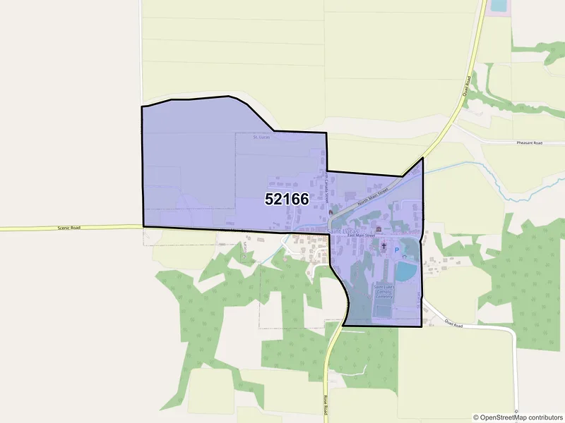 Map of Saint Lucas, Iowa and ZIP codes