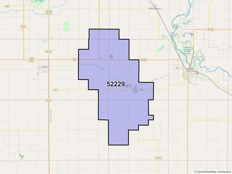 Map of ZIP Code 52229 — Garrison, IA