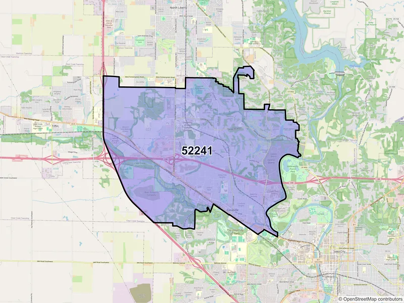 Map of ZIP Code 52241 — Coralville, IA