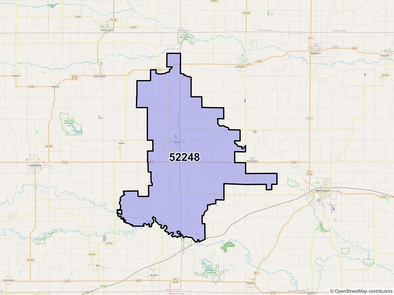 Map of ZIP Code 52248 — Keota, IA