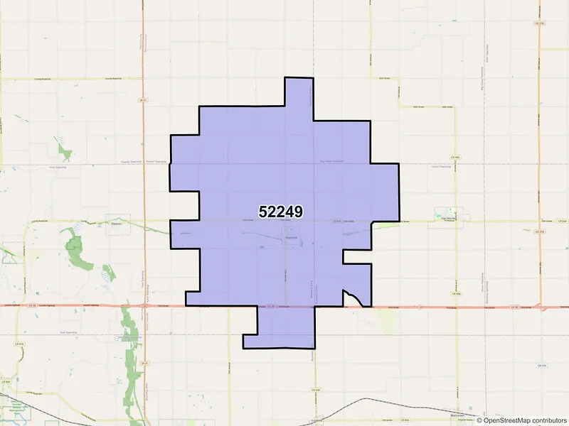 Map of ZIP Code 52249 — Keystone, IA