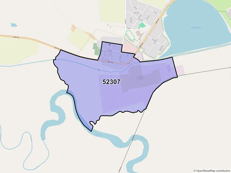 Map of Middle Amana, Iowa and ZIP codes