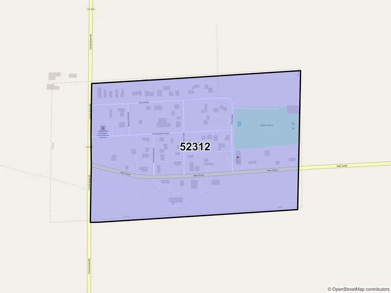 Map of ZIP Code 52312 — Morley, IA