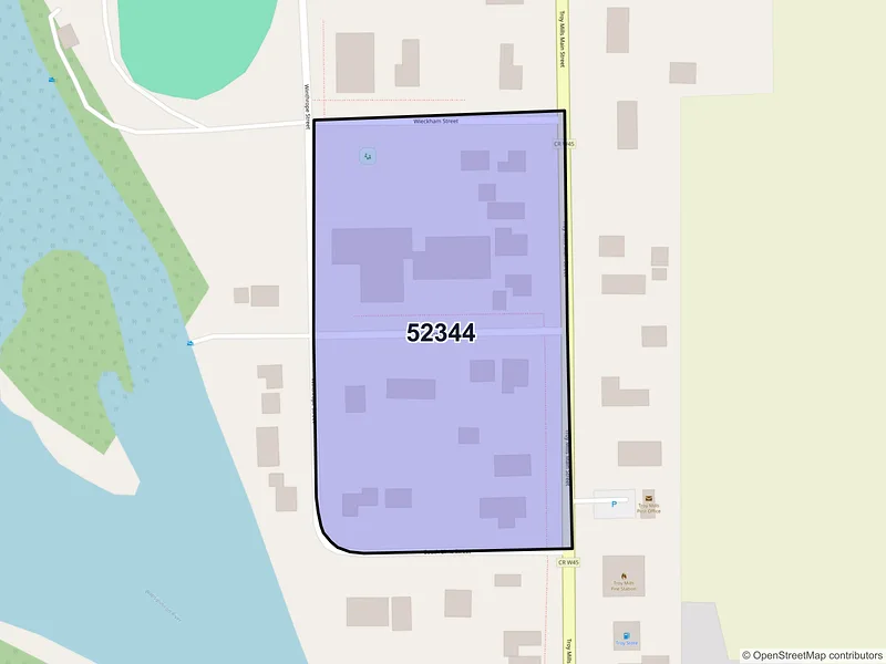 Map of Troy Mills, Iowa and ZIP codes