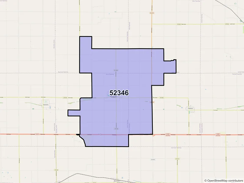 Map of ZIP Code 52346 — Van Horne, IA