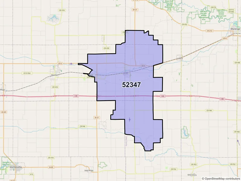 Map of ZIP Code 52347 — Victor, IA