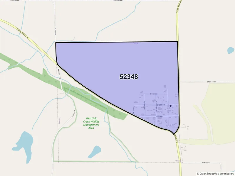 Map of Vining, Iowa and ZIP codes