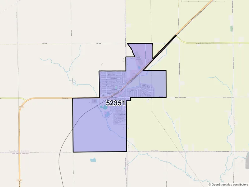 Map of Walford, Iowa and ZIP codes