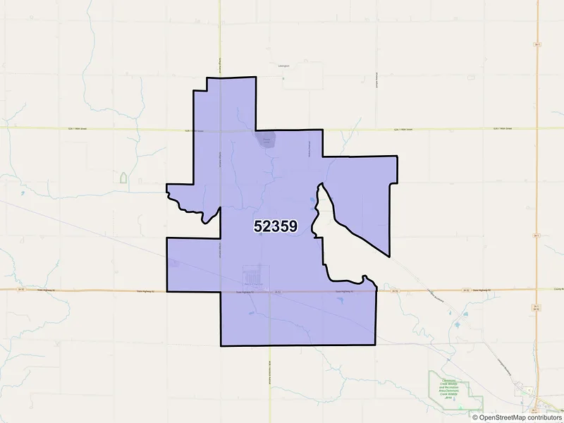 Map of West Chester, Iowa and ZIP codes