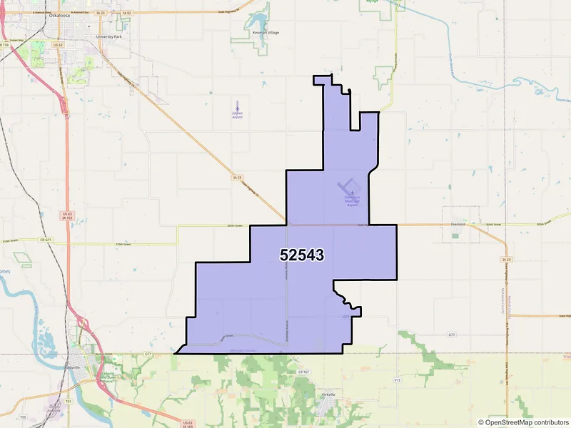 Map of ZIP Code 52543 — Cedar, IA