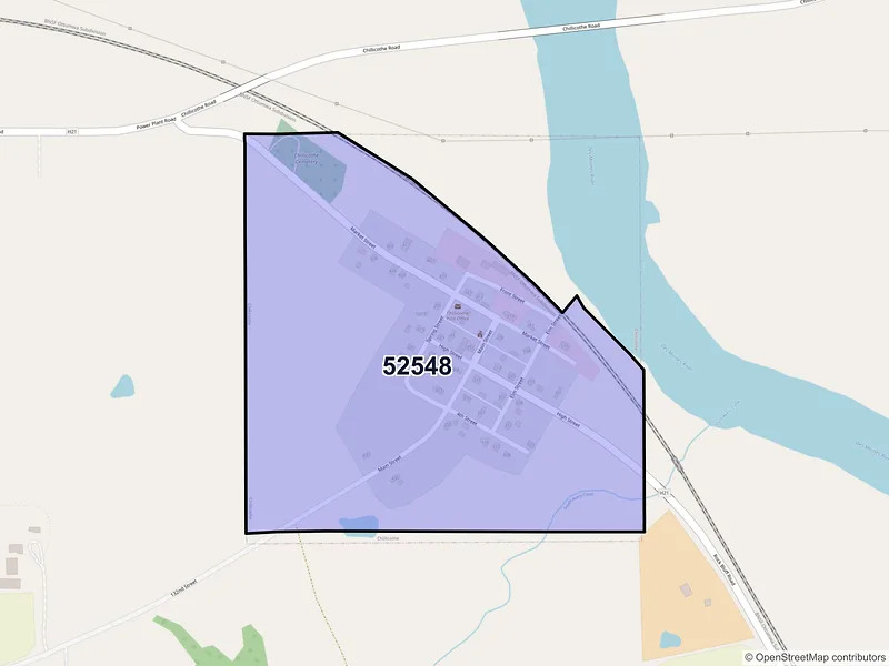 Map of Chillicothe, Iowa and ZIP codes