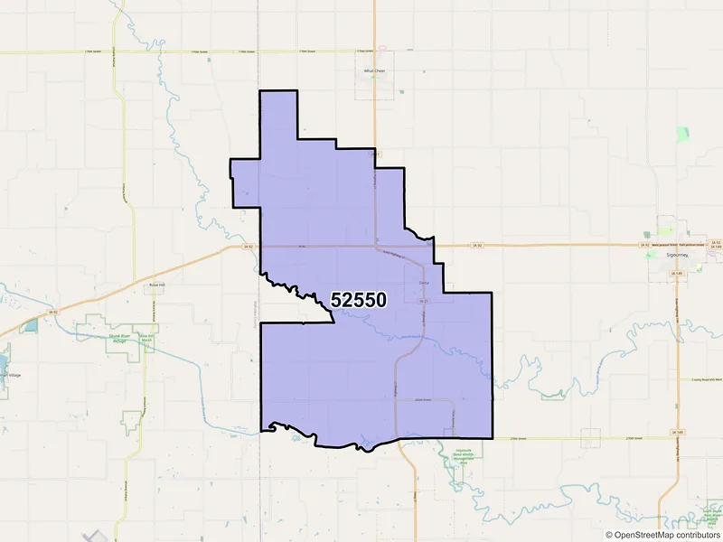Map of ZIP Code 52550 — Delta, IA