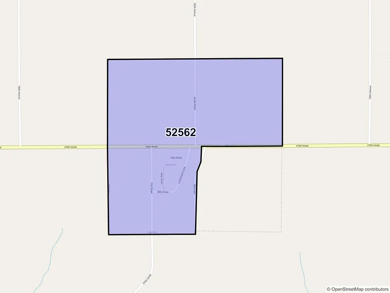 Map of Hayesville, Iowa and ZIP codes