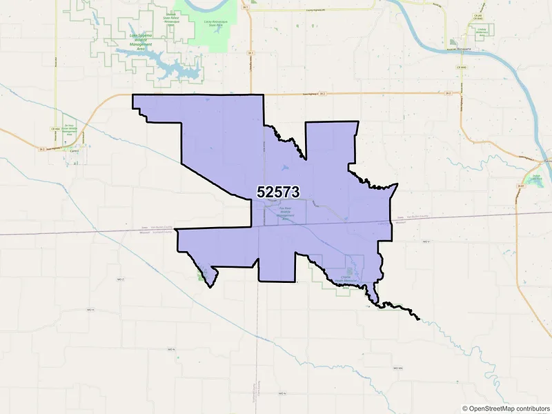 Map of Mount Sterling, Iowa and ZIP codes