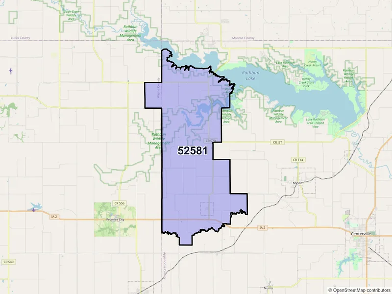 Map of ZIP Code 52581 — Plano, IA