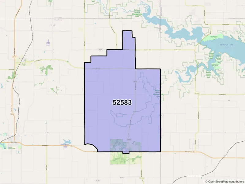 Map of Promise City, Iowa and ZIP codes