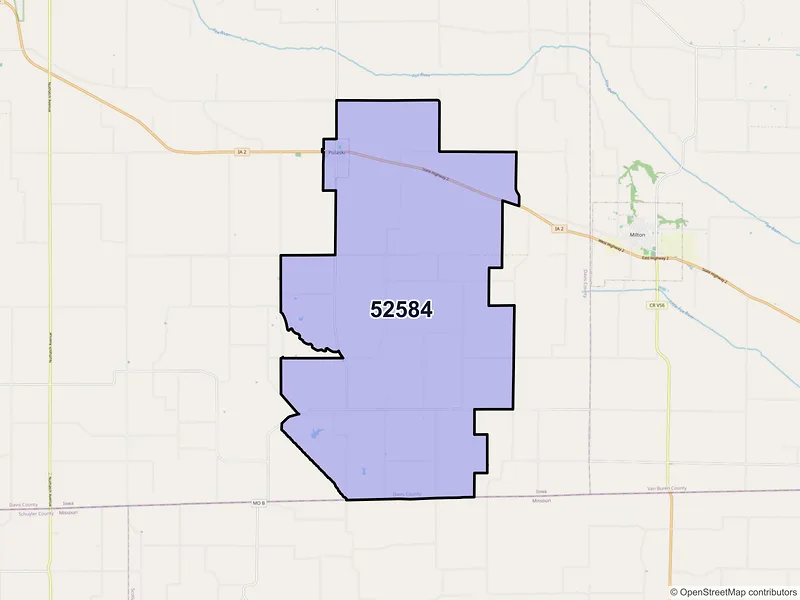 Map of ZIP Code 52584 — Pulaski, IA