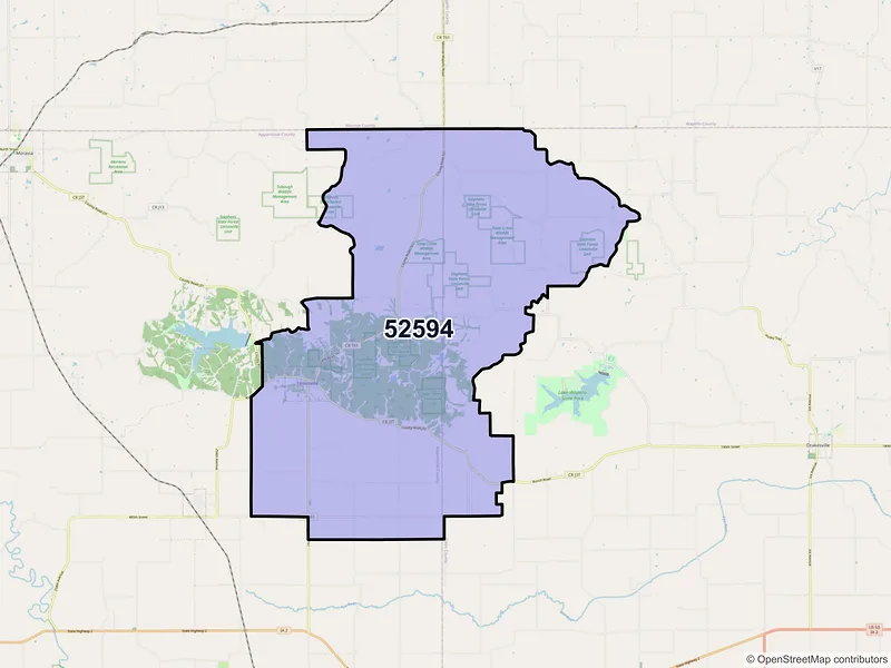 Map of ZIP Code 52594 — Unionville, IA