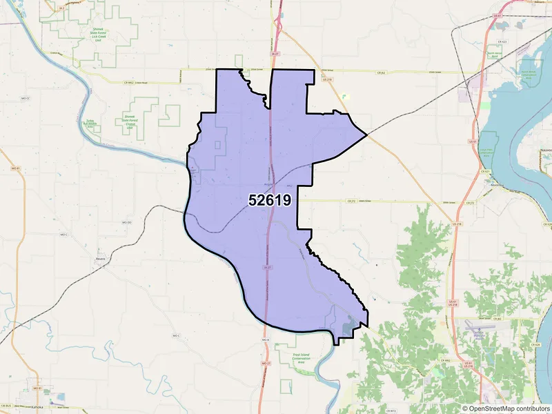 Map of ZIP Code 52619 — Argyle, IA