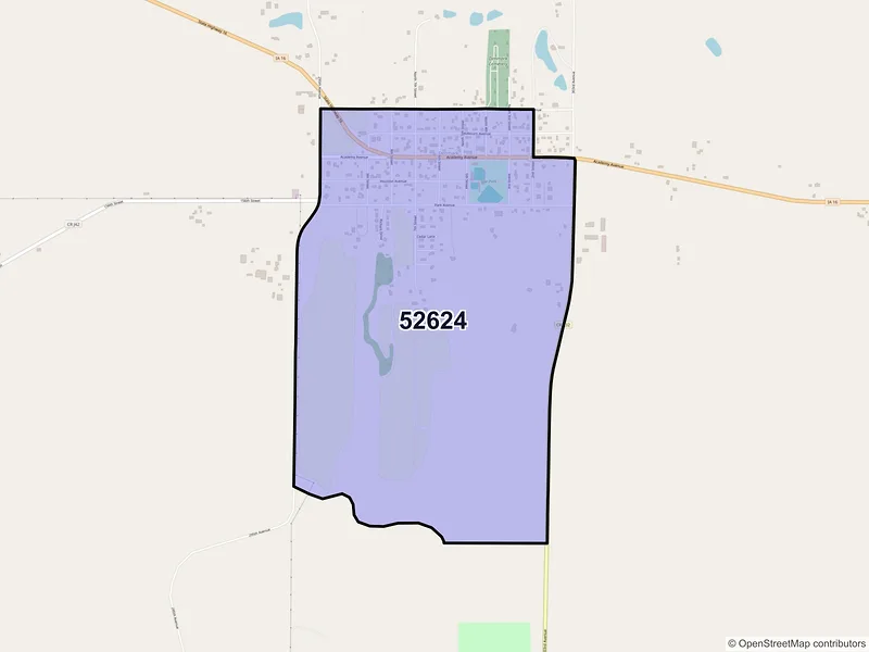 Map of Denmark, Iowa and ZIP codes