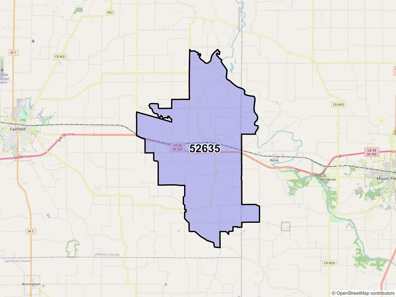 Map of Lockridge, Iowa and ZIP codes