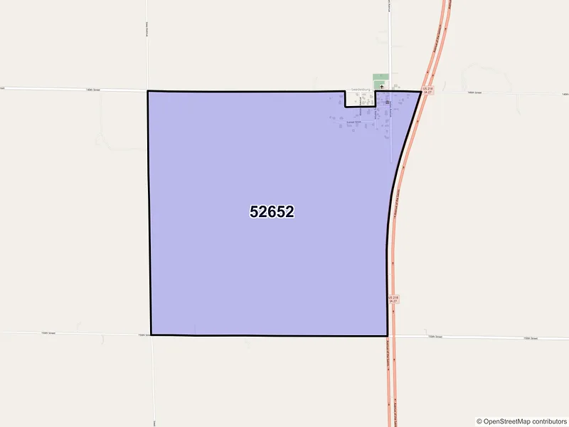 Map of Swedesburg, Iowa and ZIP codes