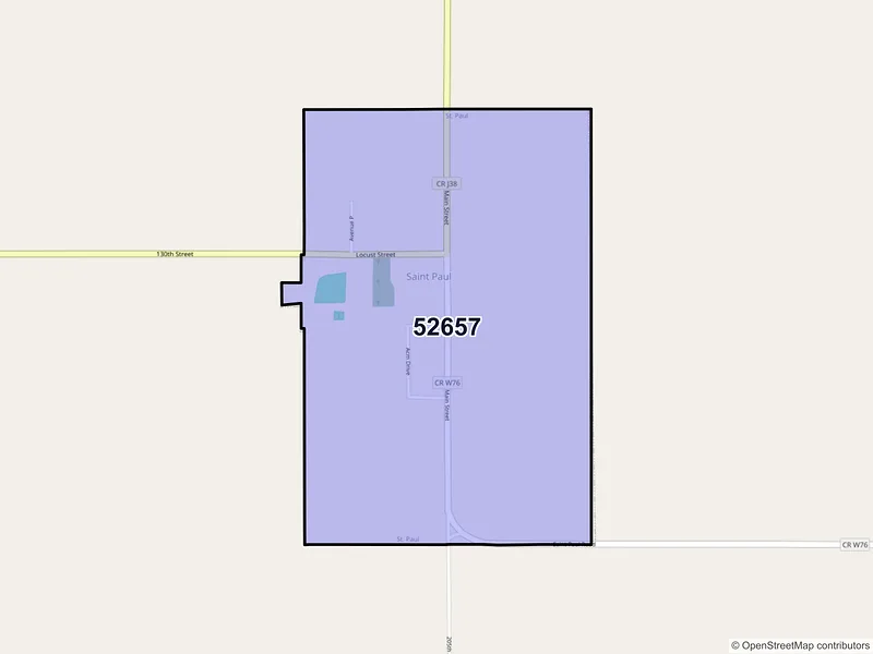 Map of ZIP Code 52657 — Saint Paul, IA