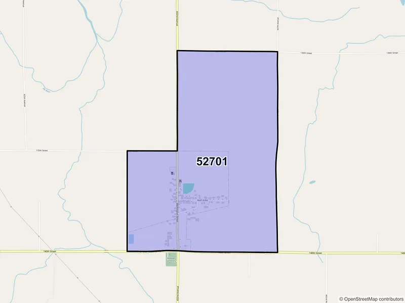 Map of Andover, Iowa and ZIP codes