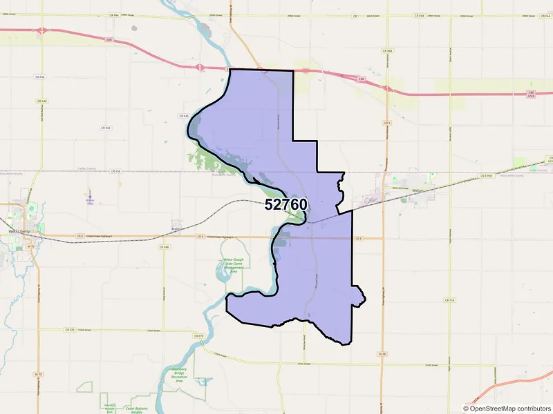 Map of ZIP Code 52760 — Moscow, IA