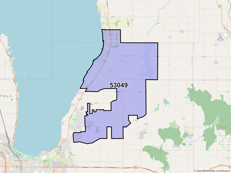 Map of ZIP Code 53049 — Malone, WI