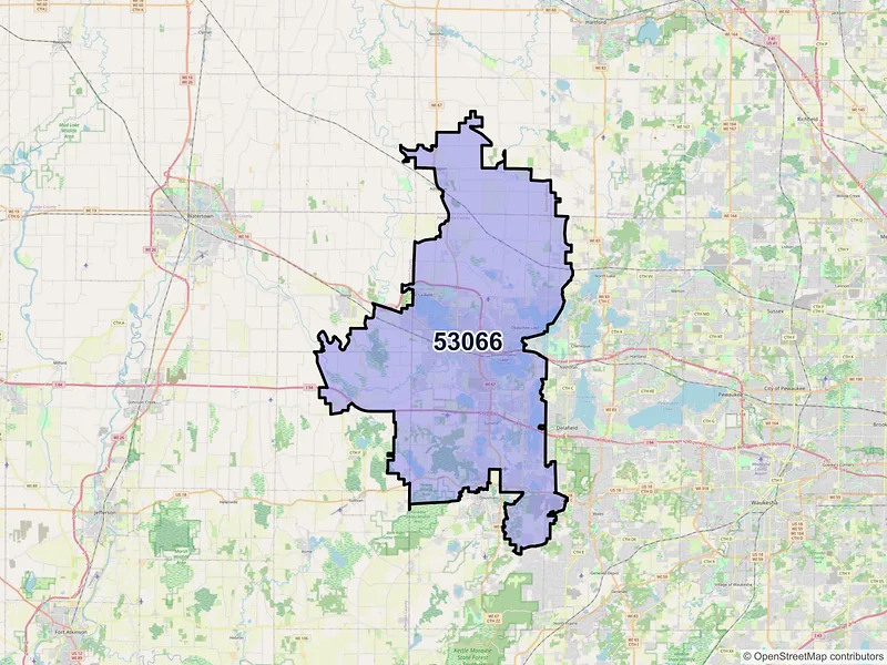 Map of ZIP Code 53066 — Oconomowoc, WI