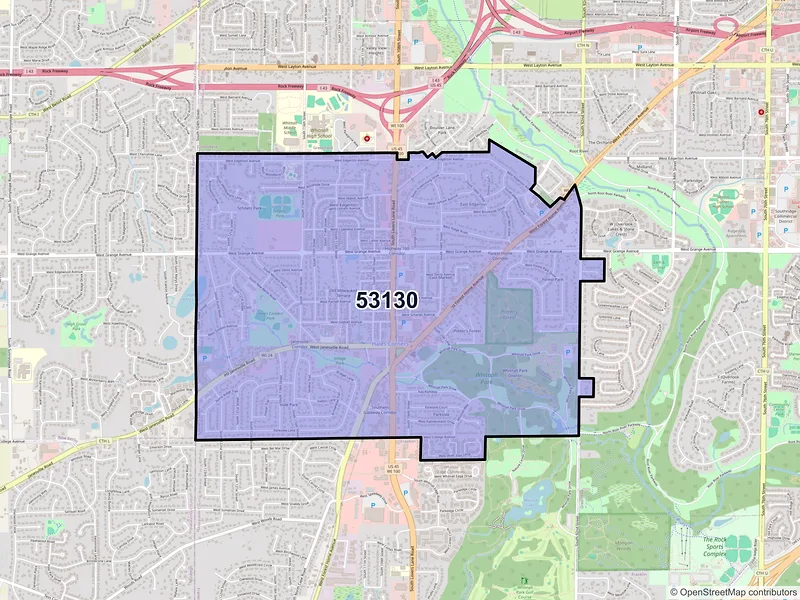 Map of ZIP Code 53130 — Hales Corners, WI