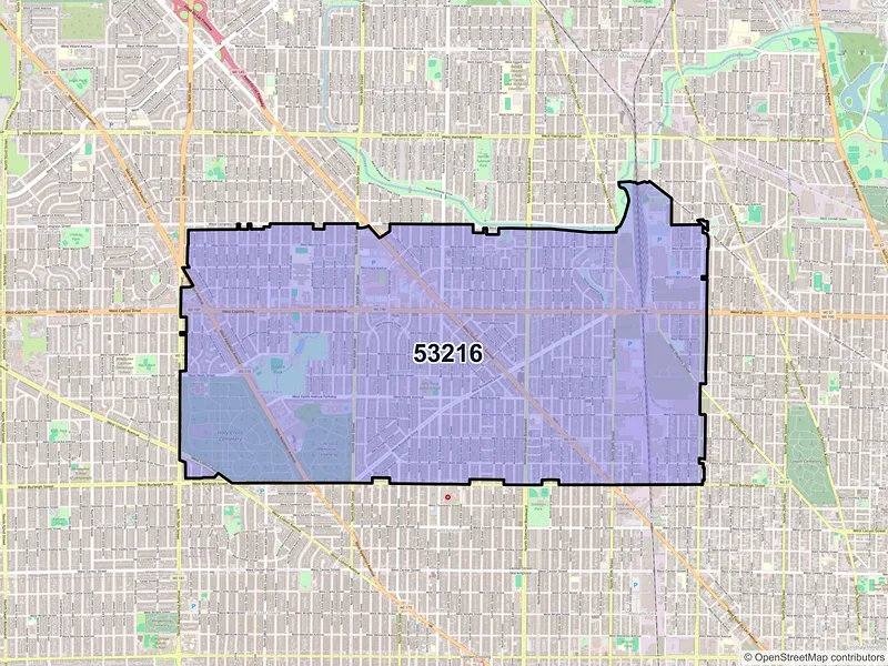 Map of ZIP Code 53216 — Milwaukee, WI