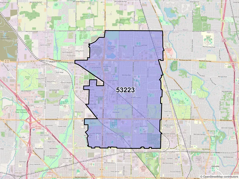 Map of ZIP Code 53223 — Milwaukee, WI