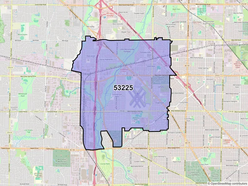 Map of ZIP Code 53225 — Milwaukee, WI