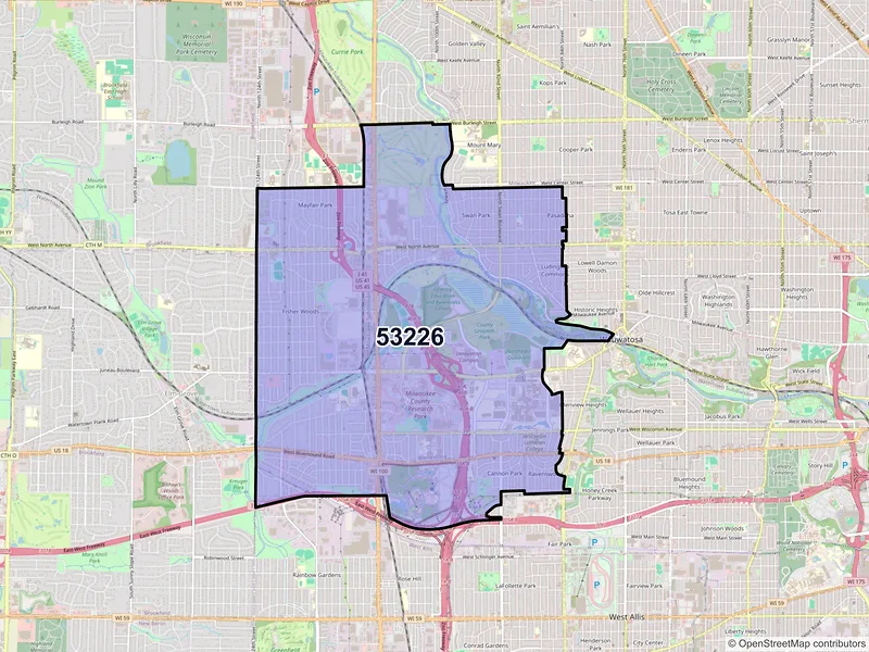 Map of ZIP Code 53226 — Milwaukee, WI