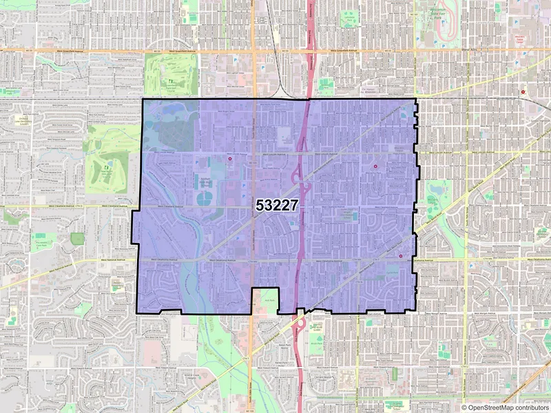 Map of ZIP Code 53227 — Milwaukee, WI