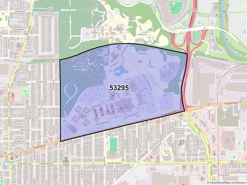 Map of ZIP Code 53295 — Milwaukee, WI