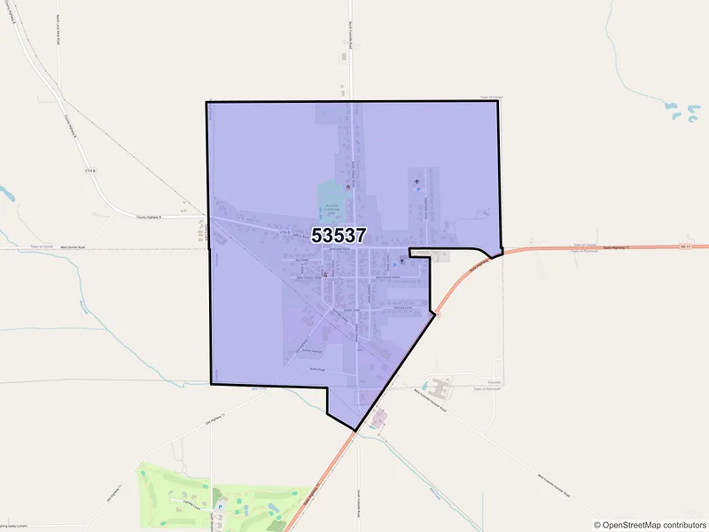 Map of Footville, Wisconsin and ZIP codes