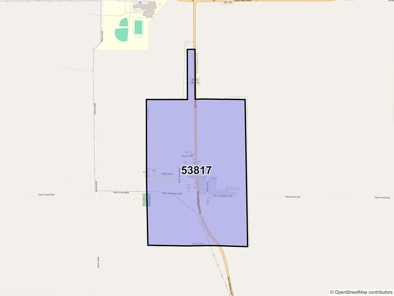 Map of Patch Grove, Wisconsin and ZIP codes