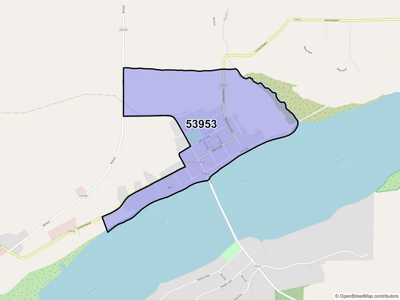 Map of Packwaukee, Wisconsin and ZIP codes