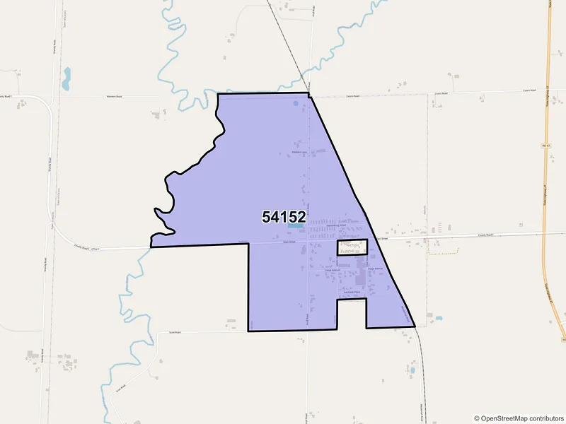 Map of Nichols, Wisconsin and ZIP codes