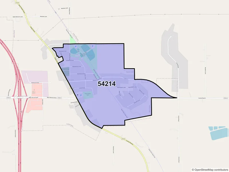 Map of Francis Creek, Wisconsin and ZIP codes