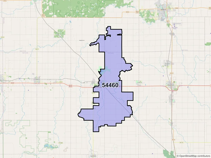 Map of ZIP Code 54460 — Owen, WI
